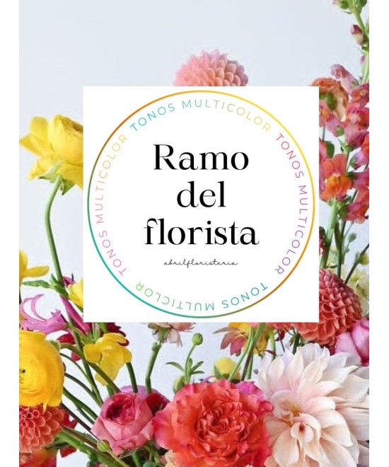 Ramo multicolor con flores frescas de temporada en Miajadas