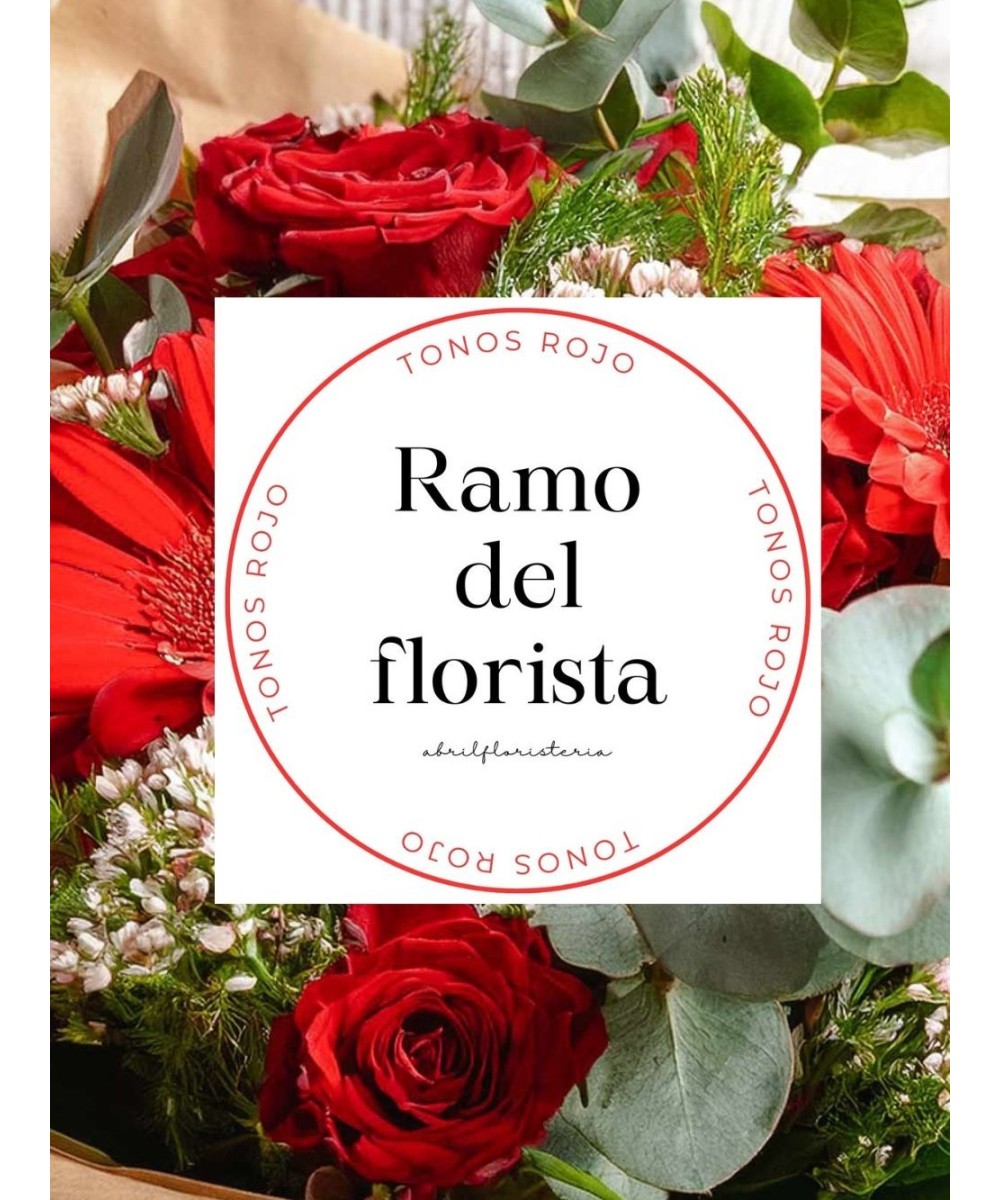 Ramo de flores en tonos rojos en Miajadas y alrededores
