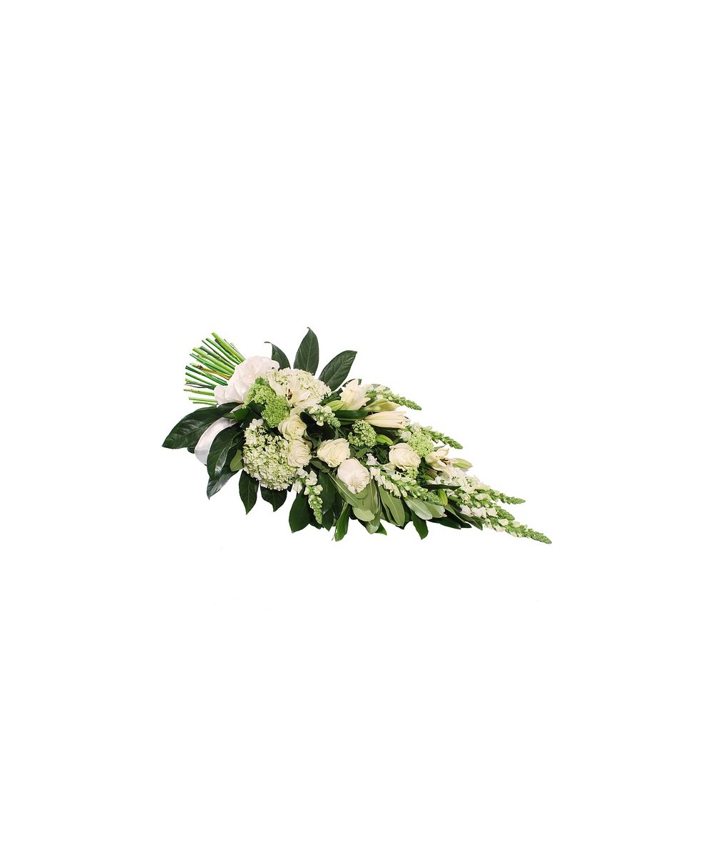 Ramo fúnebre blanco en Miajadas